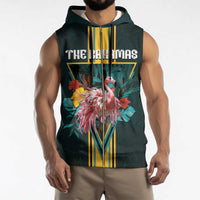 Personalized The Bahamas Sleeveless Zip Hoodie The Flamingo Tropical Flowers - Wonder Print Shop