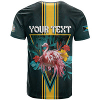 Personalized The Bahamas T Shirt The Flamingo Tropical Flowers - Wonder Print Shop
