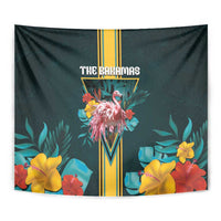 The Bahamas Tapestry The Flamingo Tropical Flowers - Wonder Print Shop