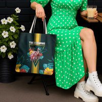 The Bahamas Tote Bag The Flamingo Tropical Flowers - Wonder Print Shop