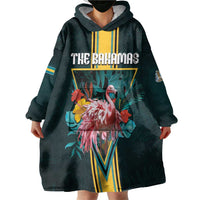 Personalized The Bahamas Wearable Blanket Hoodie The Flamingo Tropical Flowers - Wonder Print Shop