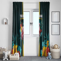 The Bahamas Window Curtain The Flamingo Tropical Flowers - Wonder Print Shop