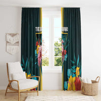 The Bahamas Window Curtain The Flamingo Tropical Flowers - Wonder Print Shop