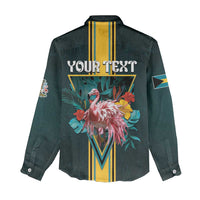 Personalized The Bahamas Women Casual Shirt The Flamingo Tropical Flowers - Wonder Print Shop