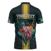 Personalized The Bahamas Zipper Polo Shirt The Flamingo Tropical Flowers - Wonder Print Shop