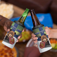 Personalized Finland 4 in 1 Can Cooler Tumbler Brown Bear With Symbol Under The Aurora Sky - Wonder Print Shop