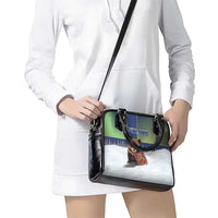 Finland Shoulder Handbag Brown Bear With Symbol Under The Aurora Sky - Wonder Print Shop