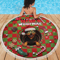 Rottweiler Christmas Beach Blanket Merry Woofmas - Wonder Print Shop