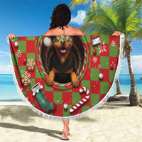 Rottweiler Christmas Beach Blanket Merry Woofmas - Wonder Print Shop
