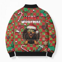Rottweiler Christmas Bomber Puffer Jacket Merry Woofmas - Wonder Print Shop