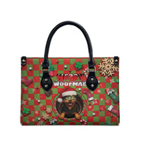Rottweiler Christmas Leather Bag Merry Woofmas - Wonder Print Shop