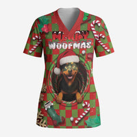 Rottweiler Christmas Scrub Top Merry Woofmas - Wonder Print Shop