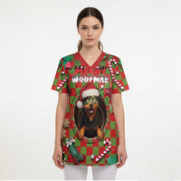 Rottweiler Christmas Scrub Top Merry Woofmas - Wonder Print Shop