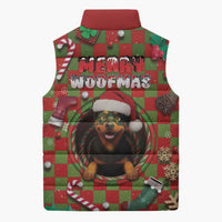 Rottweiler Christmas Sleeveless Puffer Jacket Merry Woofmas - Wonder Print Shop