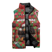 Rottweiler Christmas Sleeveless Puffer Jacket Merry Woofmas - Wonder Print Shop