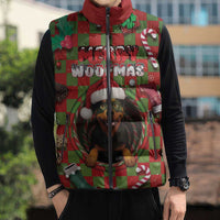 Rottweiler Christmas Sleeveless Puffer Jacket Merry Woofmas - Wonder Print Shop