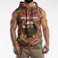 Rottweiler Christmas Sleeveless Zip Hoodie Merry Woofmas - Wonder Print Shop