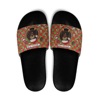 Rottweiler Christmas Slide Sandals Merry Woofmas - Wonder Print Shop