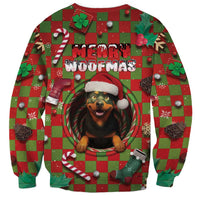 Rottweiler Christmas Sweatshirt Merry Woofmas - Wonder Print Shop