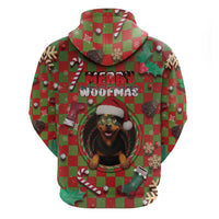 Rottweiler Christmas Zip Hoodie Merry Woofmas - Wonder Print Shop