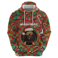 Rottweiler Christmas Zip Hoodie Merry Woofmas - Wonder Print Shop