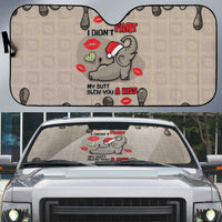 Elephant Christmas Auto Sun Shade I Did Not Fart My Butt Blew You A Kiss - Wonder Print Shop