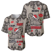 Elephant Christmas Baseball Jersey I Did Not Fart My Butt Blew You A Kiss - Wonder Print Shop
