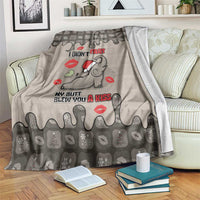 Elephant Christmas Blanket I Did Not Fart My Butt Blew You A Kiss - Wonder Print Shop