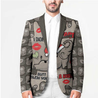 Elephant Christmas Blazer I Did Not Fart My Butt Blew You A Kiss - Wonder Print Shop