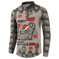 Elephant Christmas Button Sweatshirt I Did Not Fart My Butt Blew You A Kiss - Wonder Print Shop