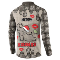Elephant Christmas Button Sweatshirt I Did Not Fart My Butt Blew You A Kiss - Wonder Print Shop