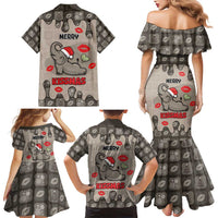 Elephant Christmas Family Matching Mermaid Dress and Hawaiian Shirt I Did Not Fart My Butt Blew You A Kiss - Wonder Print Shop
