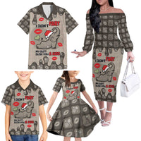 Elephant Christmas Family Matching Off The Shoulder Long Sleeve Dress and Hawaiian Shirt I Did Not Fart My Butt Blew You A Kiss - Wonder Print Shop