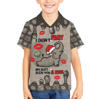 Elephant Christmas Family Matching Off The Shoulder Long Sleeve Dress and Hawaiian Shirt I Did Not Fart My Butt Blew You A Kiss - Wonder Print Shop