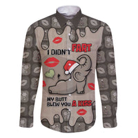 Elephant Christmas Family Matching Short Sleeve Bodycon Dress and Hawaiian Shirt I Did Not Fart My Butt Blew You A Kiss - Wonder Print Shop