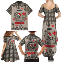 Elephant Christmas Family Matching Summer Maxi Dress and Hawaiian Shirt I Did Not Fart My Butt Blew You A Kiss - Wonder Print Shop