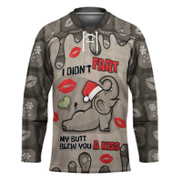 Elephant Christmas Hockey Jersey I Did Not Fart My Butt Blew You A Kiss - Wonder Print Shop