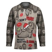 Elephant Christmas Hockey Jersey I Did Not Fart My Butt Blew You A Kiss - Wonder Print Shop