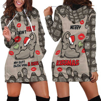 Elephant Christmas Hoodie Dress I Did Not Fart My Butt Blew You A Kiss - Wonder Print Shop