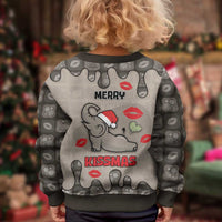 Elephant Christmas Kid Ugly Christmas Sweater I Did Not Fart My Butt Blew You A Kiss - Wonder Print Shop