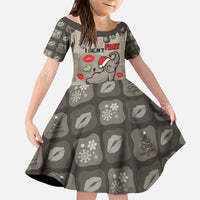 Elephant Christmas Kid Short Sleeve Dress I Did Not Fart My Butt Blew You A Kiss - Wonder Print Shop