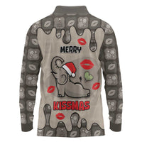 Elephant Christmas Long Sleeve Polo Shirt I Did Not Fart My Butt Blew You A Kiss - Wonder Print Shop