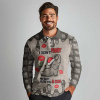 Elephant Christmas Long Sleeve Polo Shirt I Did Not Fart My Butt Blew You A Kiss - Wonder Print Shop