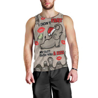 Elephant Christmas Men Tank Top I Did Not Fart My Butt Blew You A Kiss - Wonder Print Shop