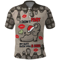 Elephant Christmas Polo Shirt I Did Not Fart My Butt Blew You A Kiss - Wonder Print Shop