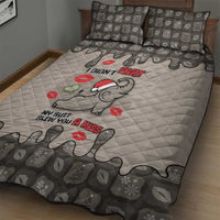 Elephant Christmas Quilt Bed Set I Did Not Fart My Butt Blew You A Kiss - Wonder Print Shop