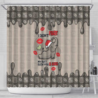 Elephant Christmas Shower Curtain I Did Not Fart My Butt Blew You A Kiss - Wonder Print Shop