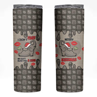 Elephant Christmas Skinny Tumbler I Did Not Fart My Butt Blew You A Kiss - Wonder Print Shop