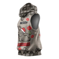 Elephant Christmas Sleeveless Hoodie I Did Not Fart My Butt Blew You A Kiss - Wonder Print Shop