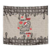Elephant Christmas Tapestry I Did Not Fart My Butt Blew You A Kiss - Wonder Print Shop